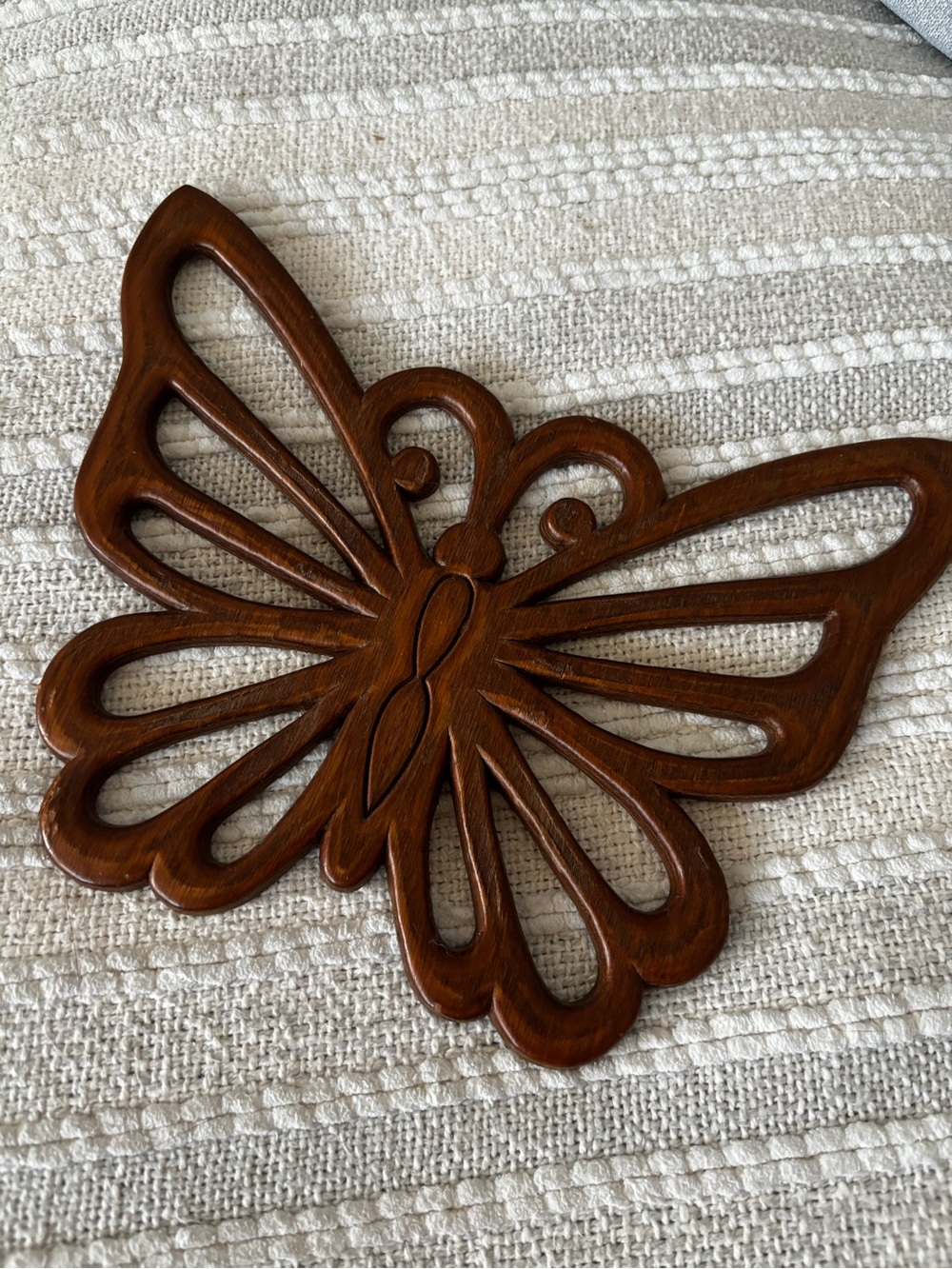 Handcrafted Brown Wooden Butterfly Wall Decor